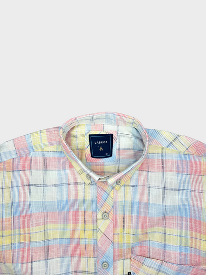 Men’s Linen Multicolor Check Shirt