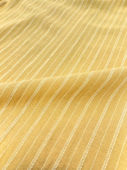 Men's Yellow Linen Striped Slim Fit Shirt