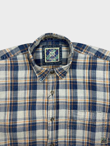 Men's Herringbone Indigo Check Shirt