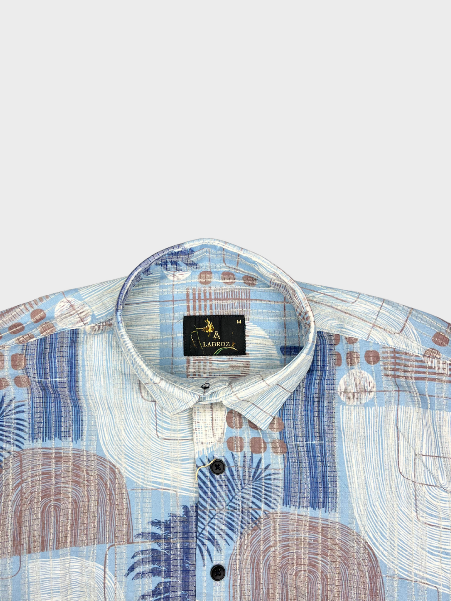 Men’s Crinkle Fabric Abstract Print Shirt