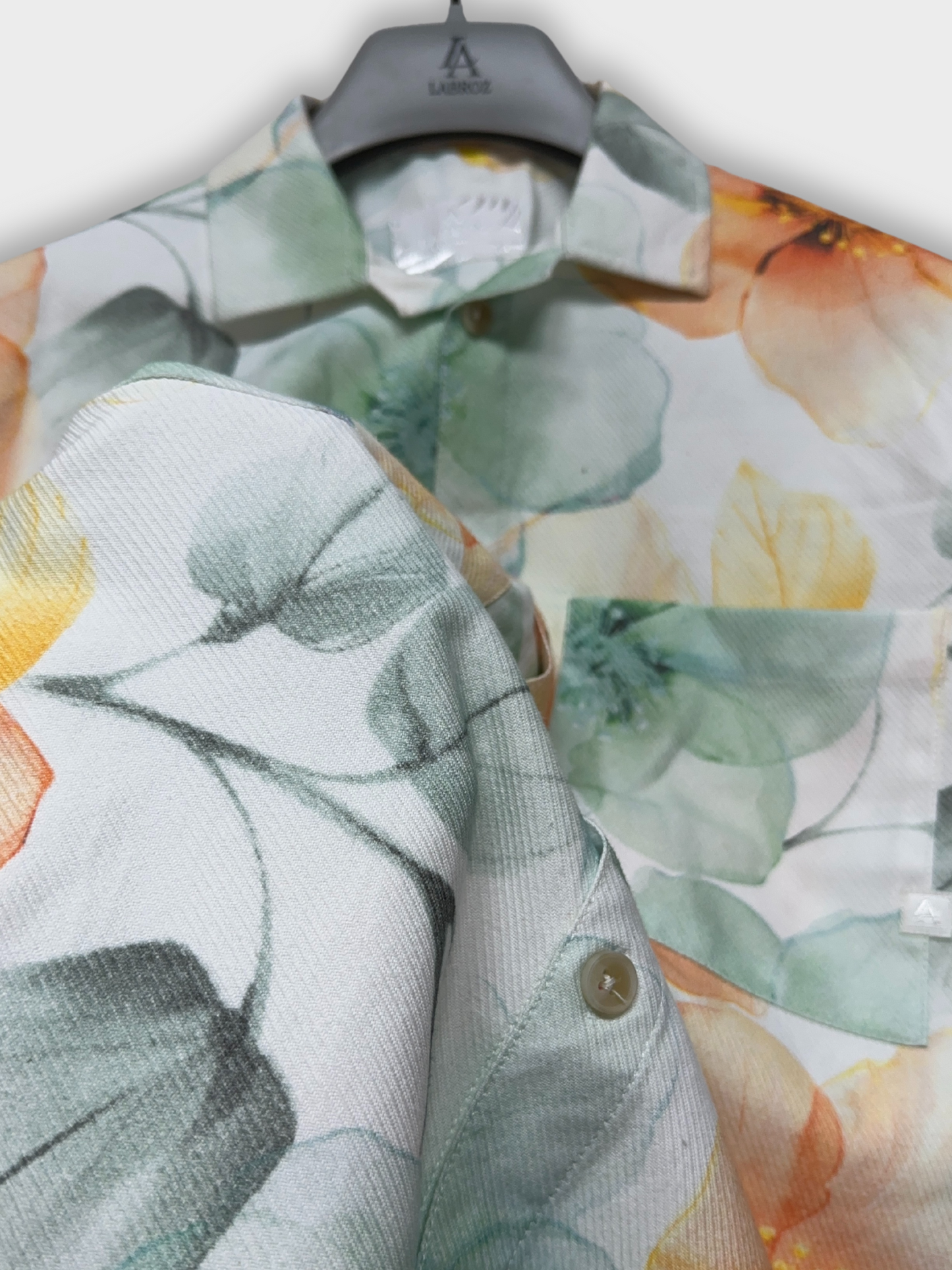 Men's Relaxed Fit Floral Print Heavy Twill Camp Collar Shirt