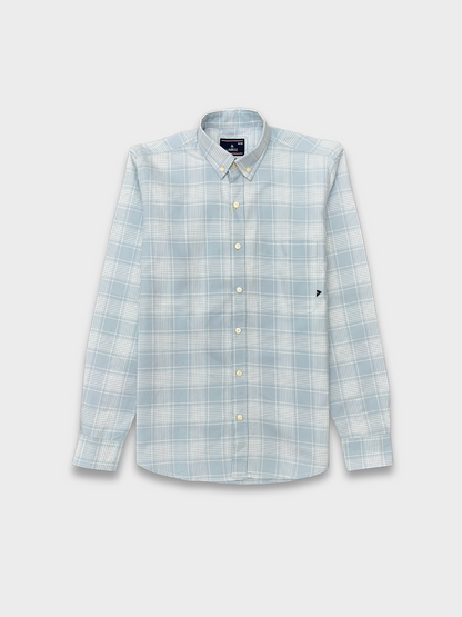 BLUE OXFORD  CHECKERED SLIM FIT SHIRT