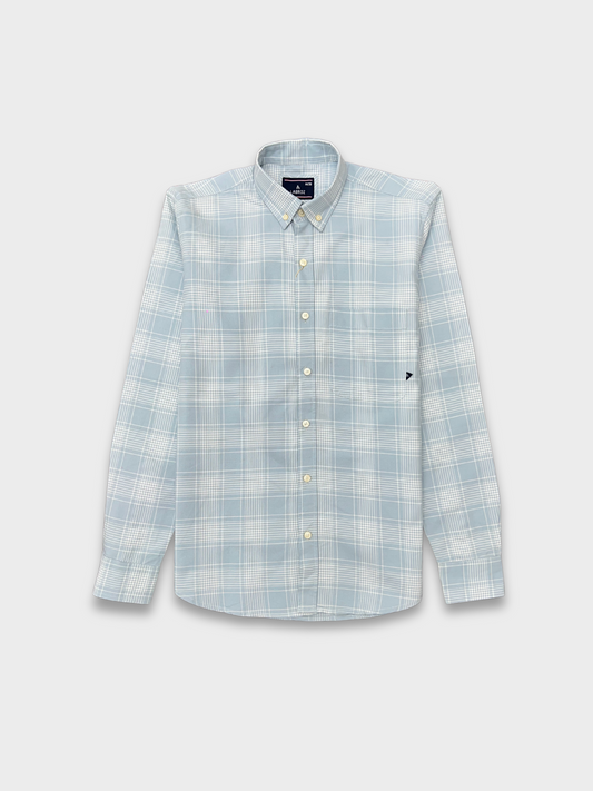 BLUE OXFORD  CHECKERED SLIM FIT SHIRT