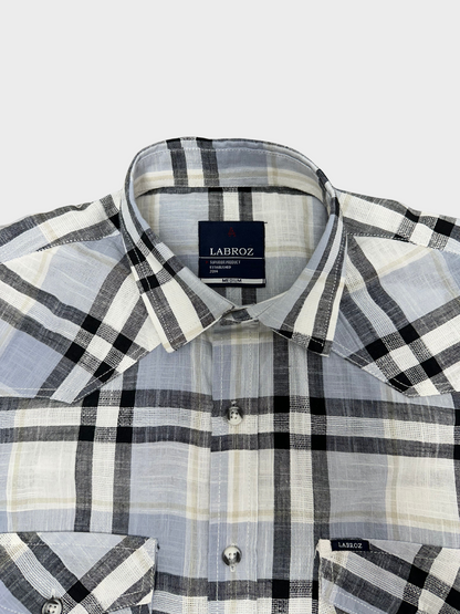 Men's Dobby Check Light Blue Slim Fit Shirt