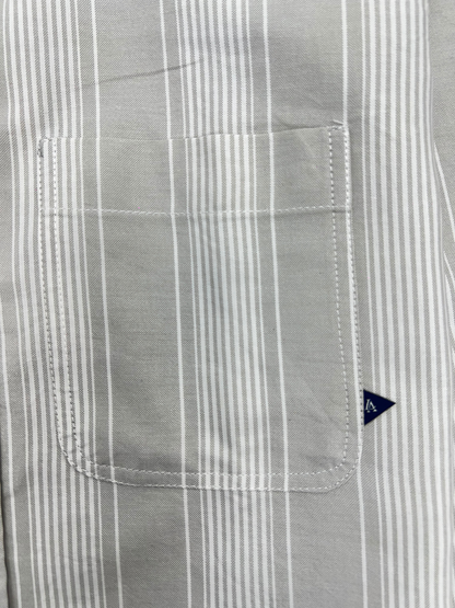 LIGHT GREY OXFORD STRIPES SLIM FIT SHIRT