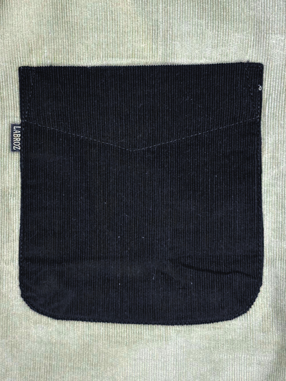 Men's Slim Fit Color Block Corduroy Shirt