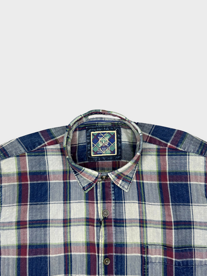 Men's Herringbone Indigo Check Shirt