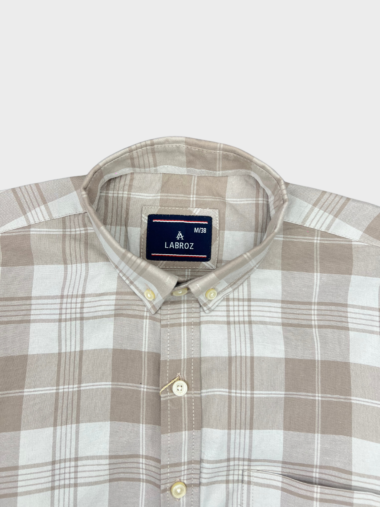 PEACH OXFORD  CHECKERED SLIM FIT SHIRT
