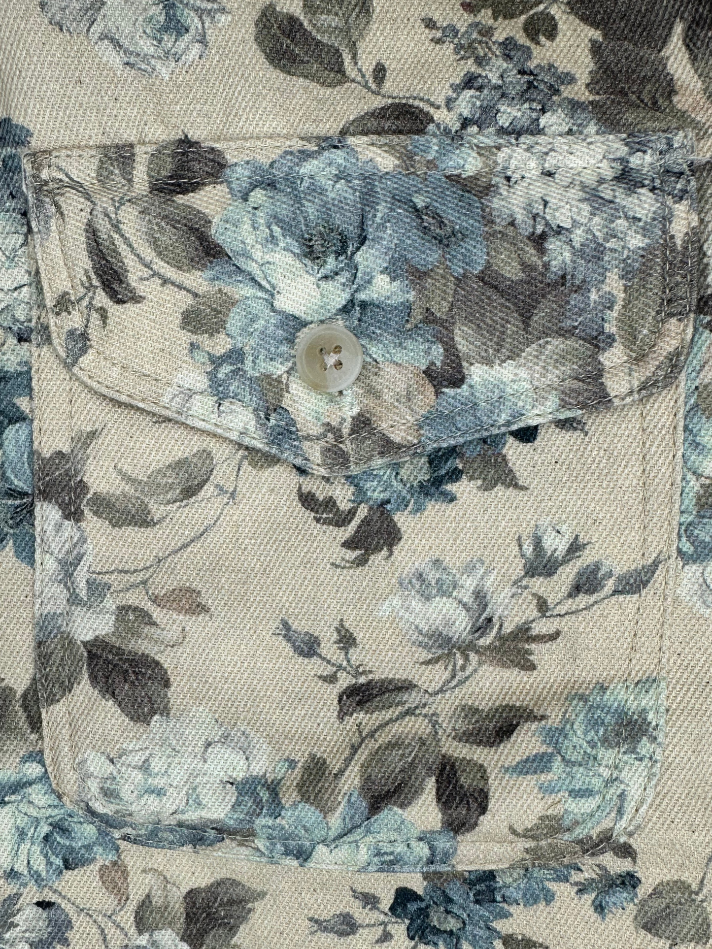 Men’s Heavy Drill Floral Print Shirt