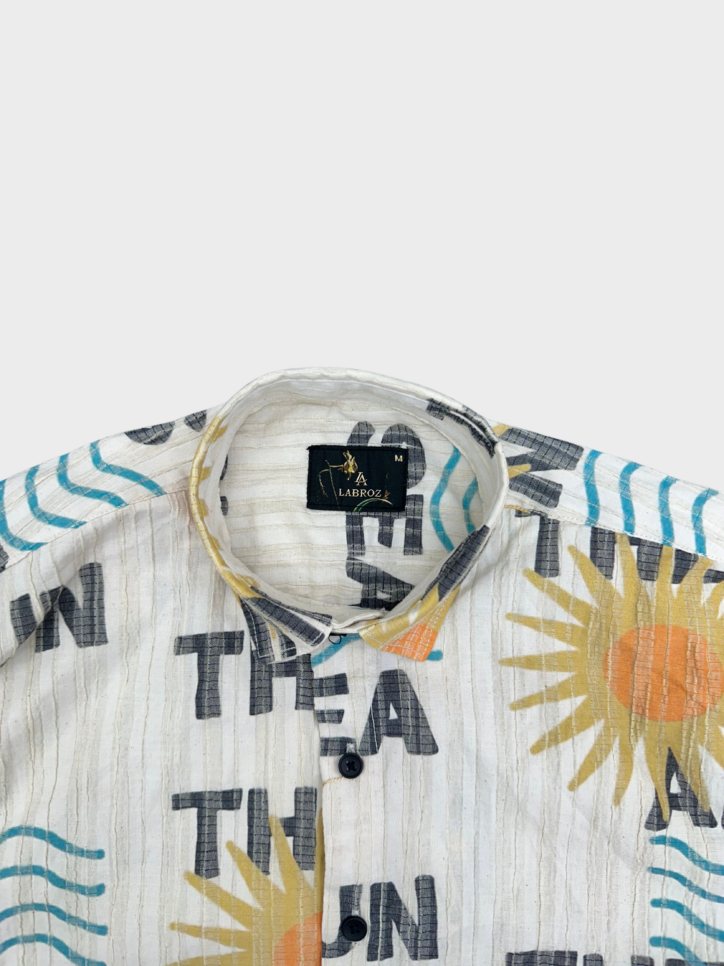 Men’s Crinkle Fabric Abstract Print Shirt