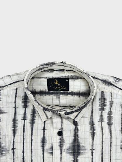 Men’s Crinkle Fabric Abstract Print Shirt