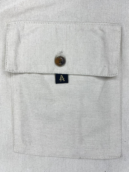 Men's White & Grey Gradient Abstract Print Dobby Shirt