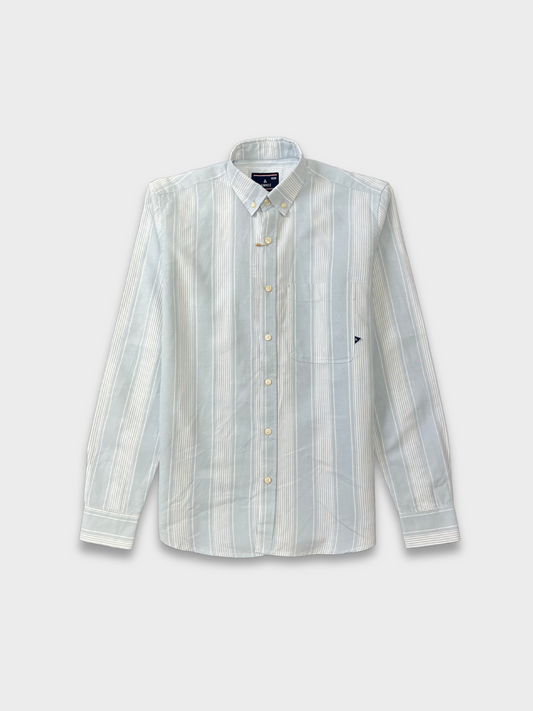 LIGHT BLUE OXFORD STRIPES SLIM FIT SHIRT