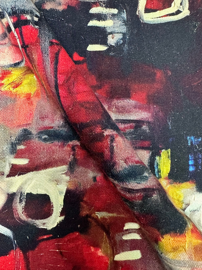 Men's Slim Fit Abstract Paint Natural Jute Shirt