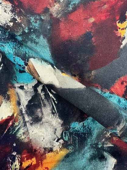 Men's Slim Fit Abstract Paint Natural Jute Shirt