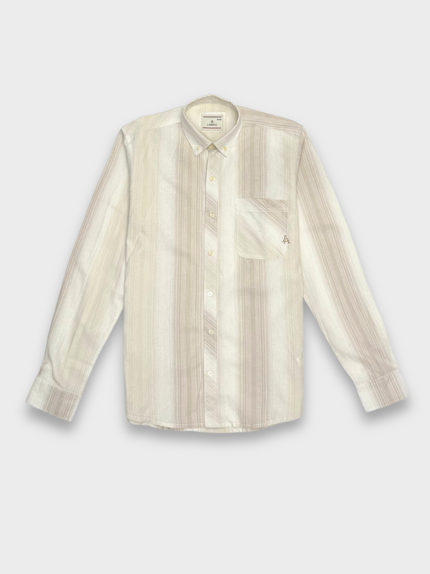 TAN SLIM FIT LINEN BLEND SHIRT