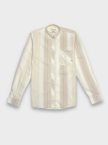 TAN SLIM FIT LINEN BLEND SHIRT