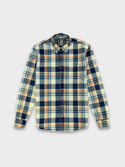 Men's Herringbone Indigo Check Shirt
