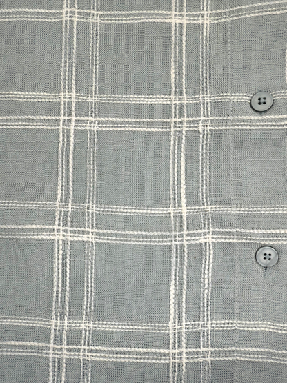 SOFT GREEN CHECKED TEXTURED HALF SLEEVES SHIRT