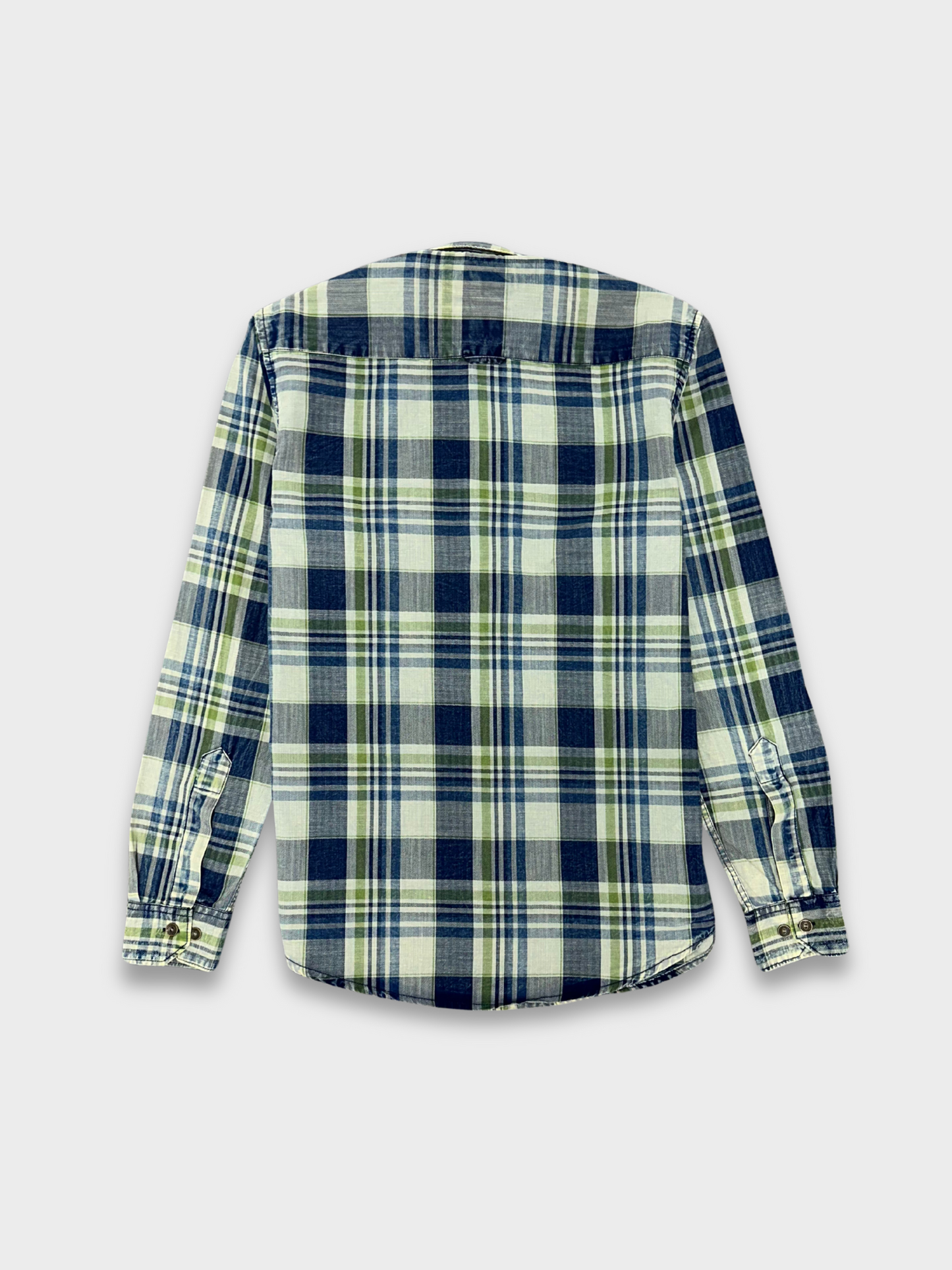Men's Herringbone Indigo Check Shirt