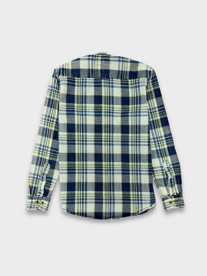 Men's Herringbone Indigo Check Shirt