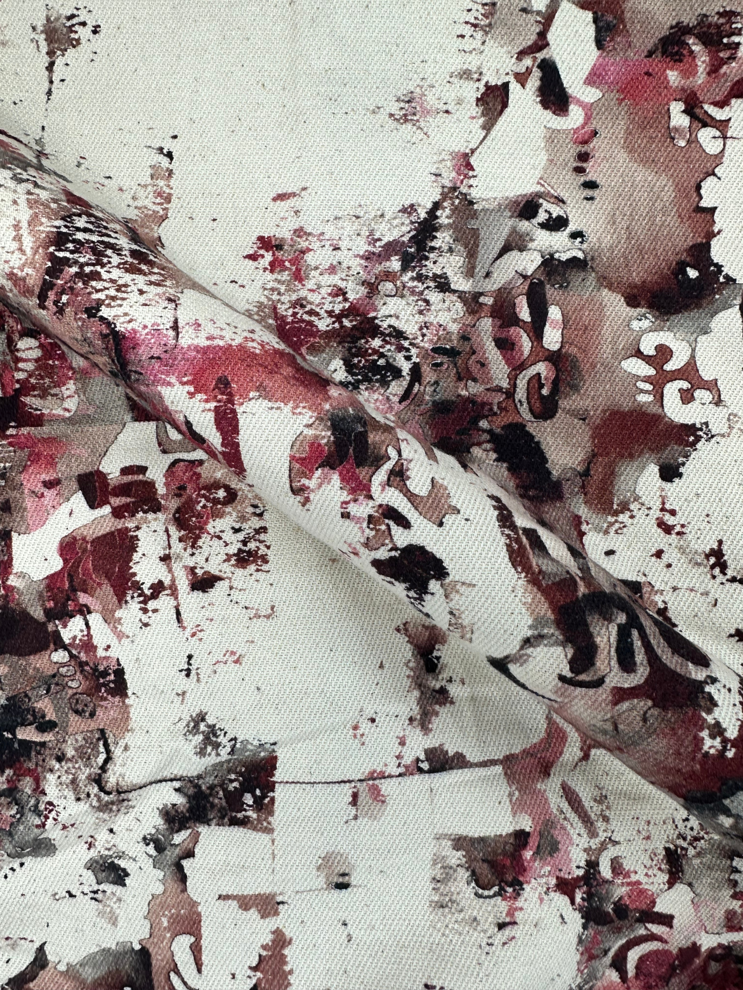 Men's Slim Fit Abstract Paint Natural Jute Shirt