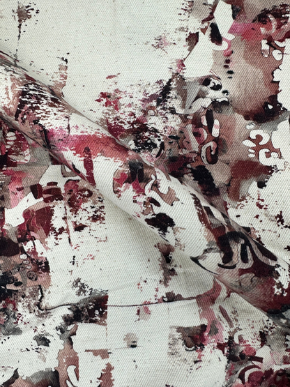 Men's Slim Fit Abstract Paint Natural Jute Shirt