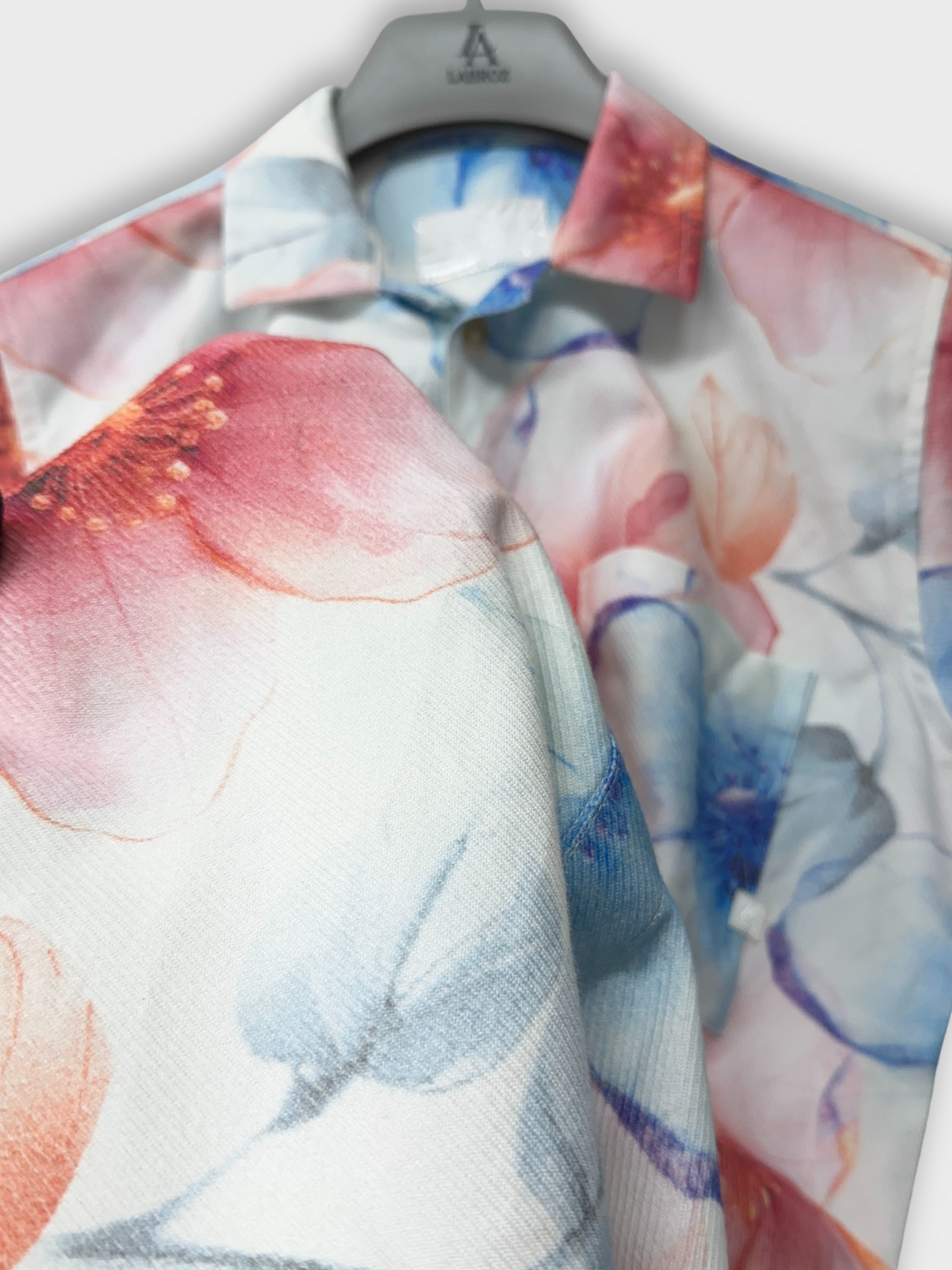 Men's Relaxed Fit Floral Print Heavy Twill Camp Collar Shirt