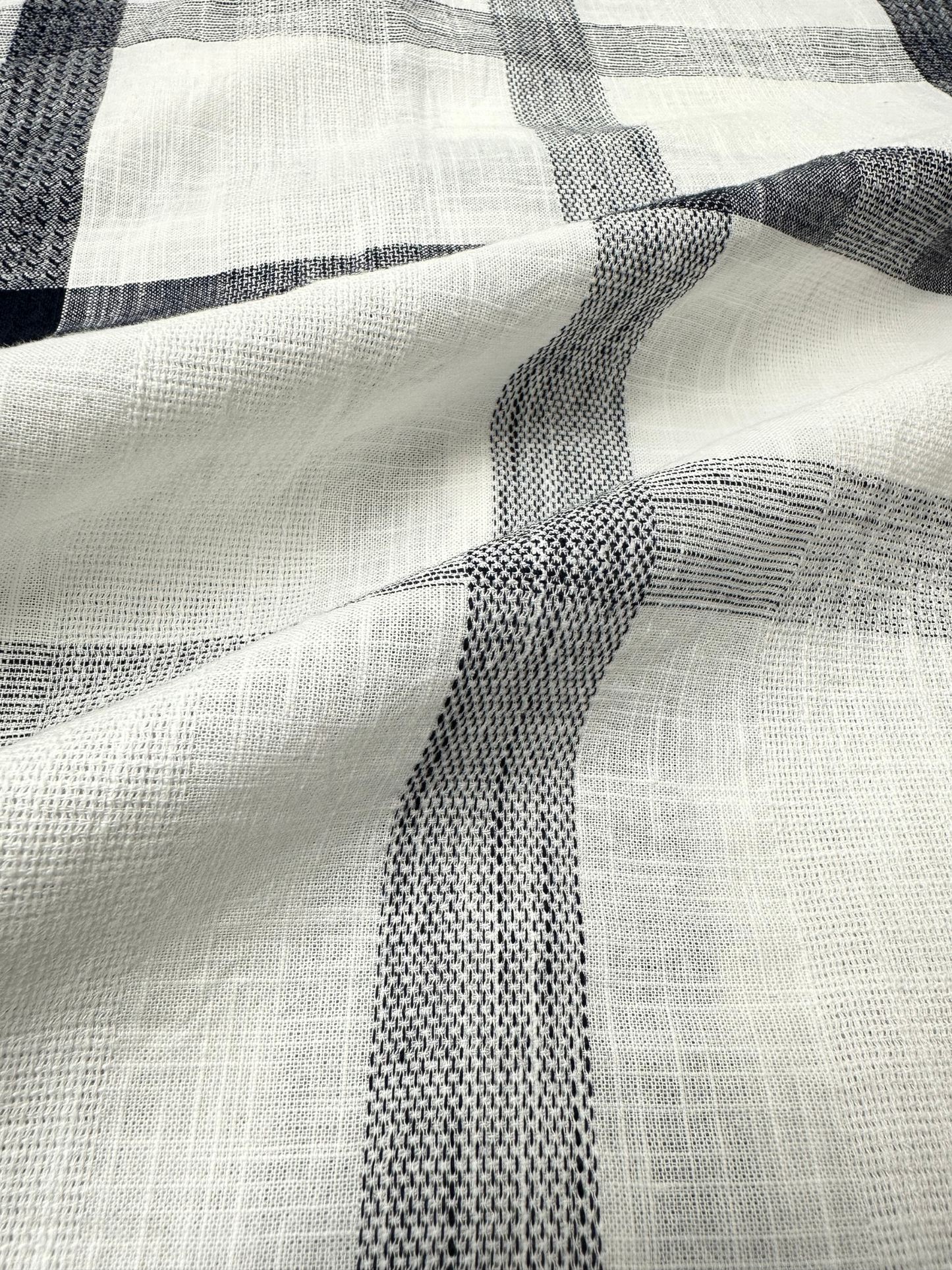 Men's White Dobby Check Slim Fit Shirt