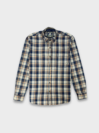 Men's Herringbone Indigo Check Shirt