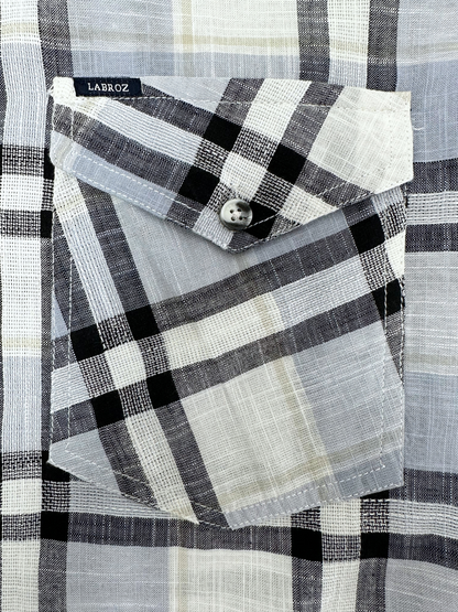 Men's Dobby Check Light Blue Slim Fit Shirt