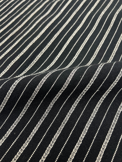 Men's Black Linen Striped Slim Fit Shirt