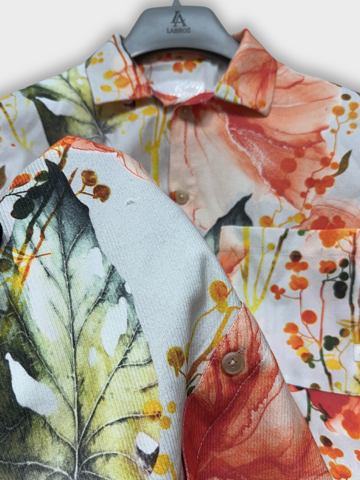 Men's Relaxed Fit Floral Print Heavy Twill Camp Collar Shirt