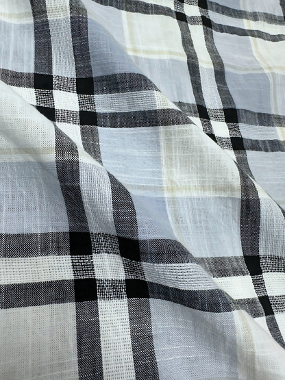 Men's Blue Dobby Check Slim Fit Shirt