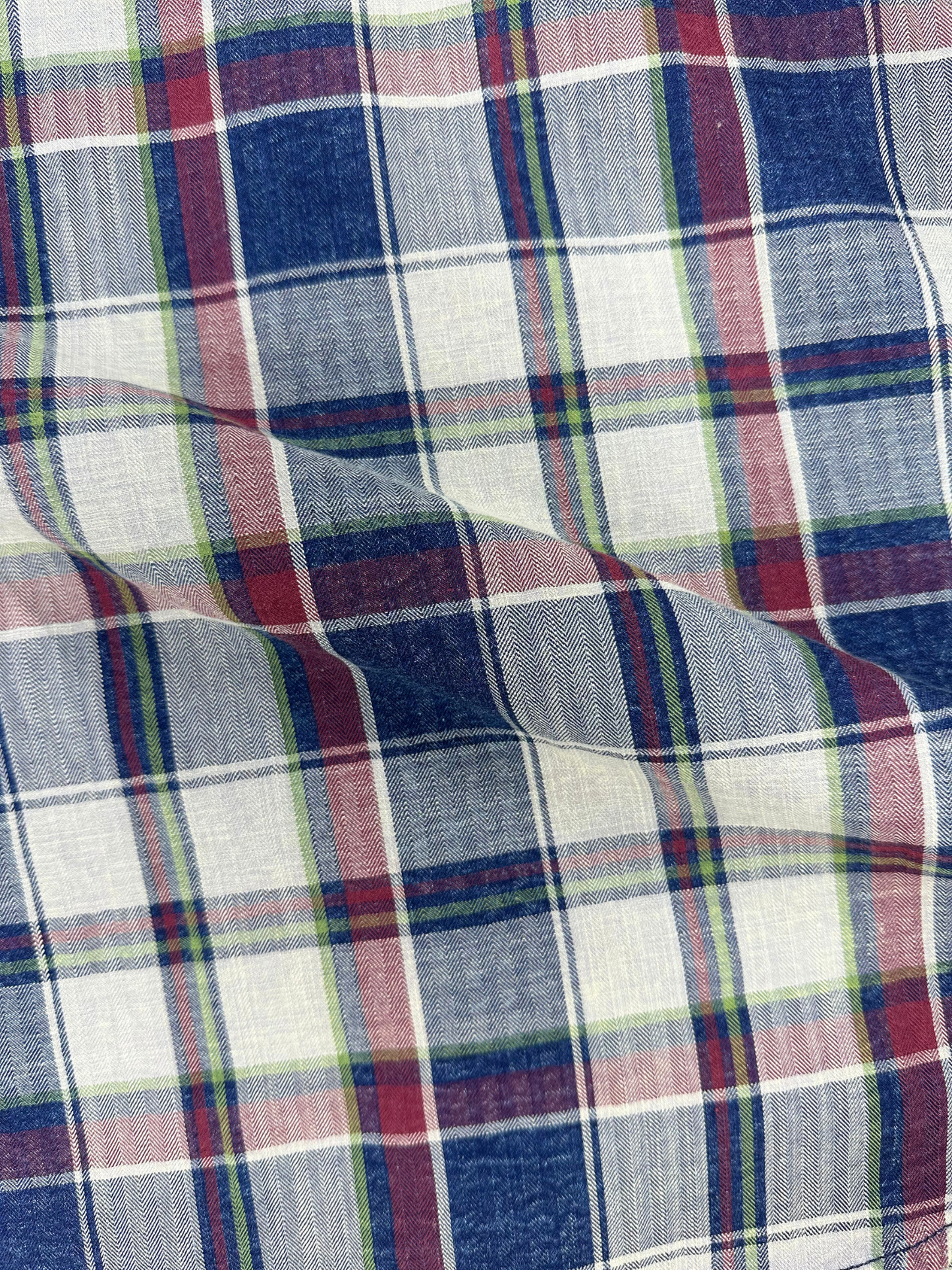 Men's Herringbone Indigo Check Shirt