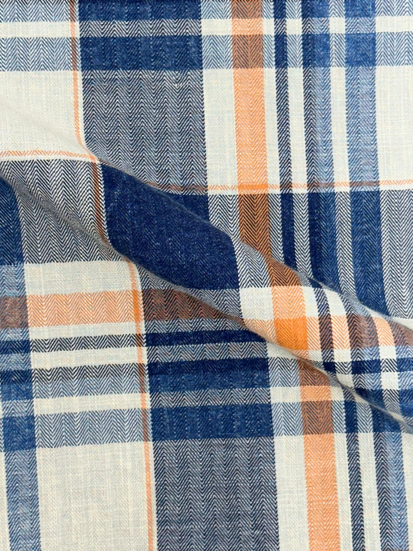 Men's Herringbone Indigo Check Shirt