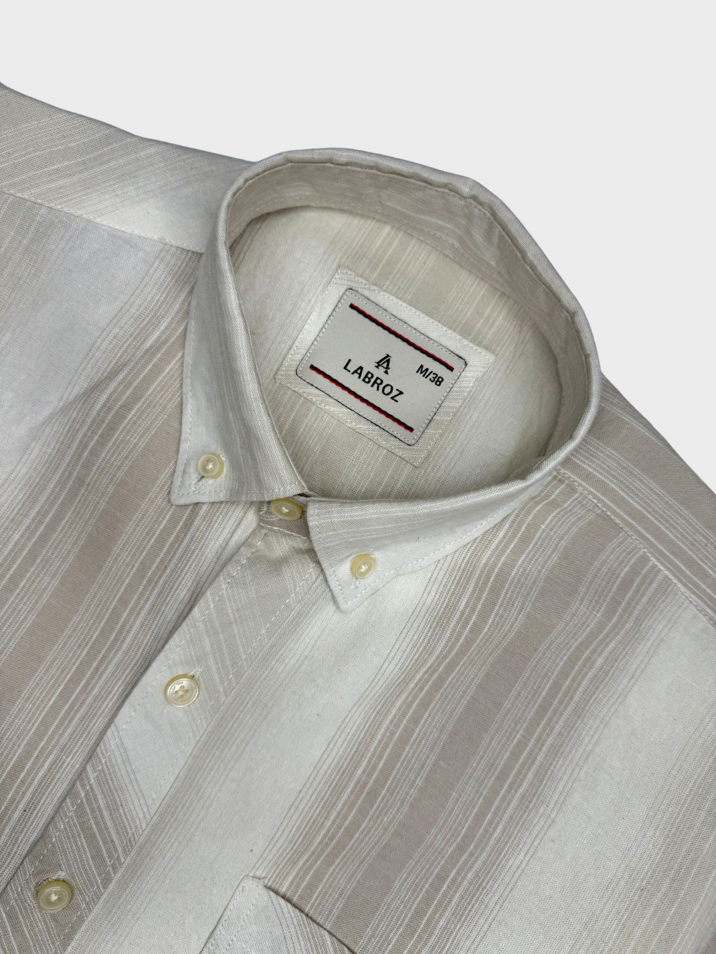 TAN SLIM FIT LINEN BLEND SHIRT
