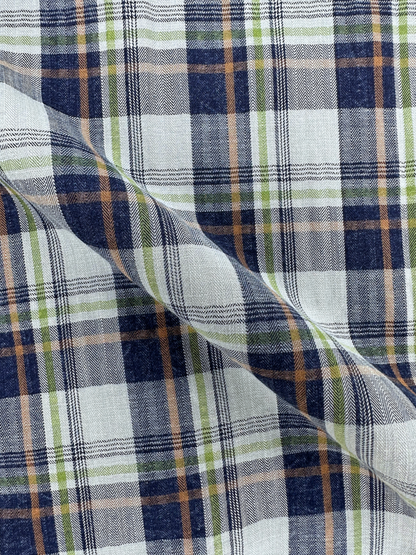 Men's Herringbone Indigo Check Shirt