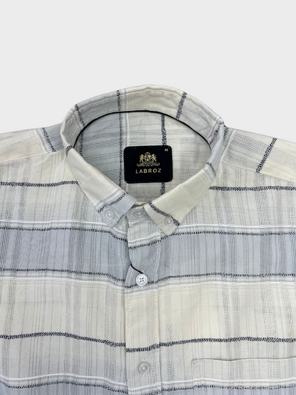 MEN'S SHANEEL EMBROIDERED LIGHT BLUE STRIPES SLIM FIT SHIRT