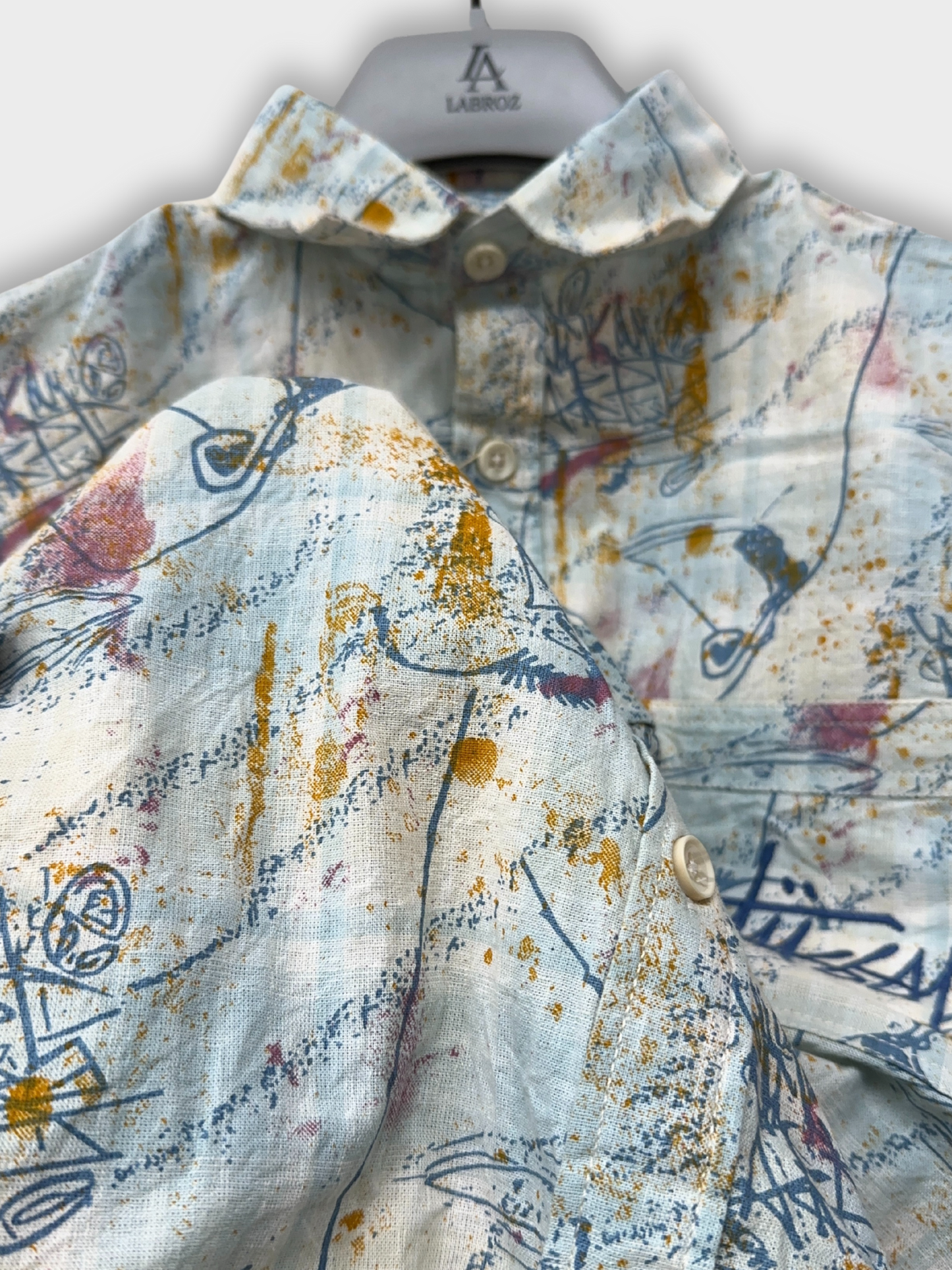 Men’s Fancy Dobby Multicolor Abstract Print Shirt