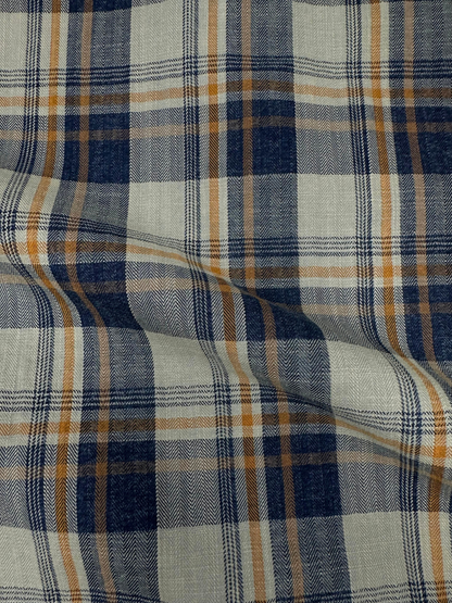 Men's Herringbone Indigo Check Shirt