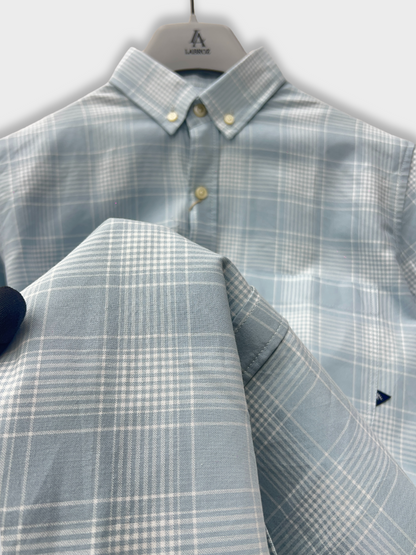 BLUE OXFORD  CHECKERED SLIM FIT SHIRT