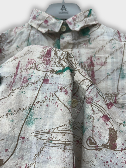 Men’s Fancy Dobby Multicolor Abstract Print Shirt