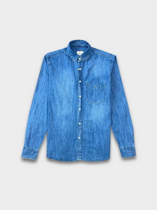 MID BLUE SLIM FIT DENIM SHIRT