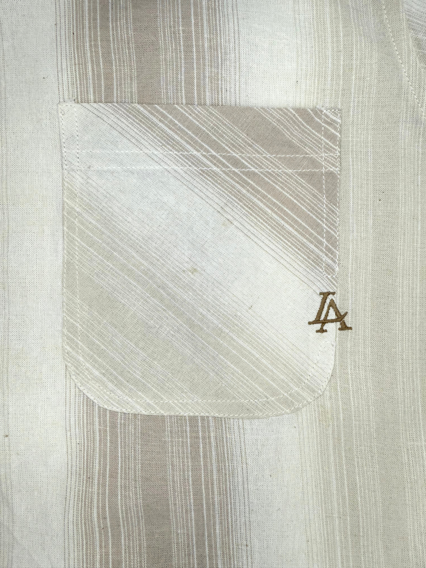 TAN SLIM FIT LINEN BLEND SHIRT