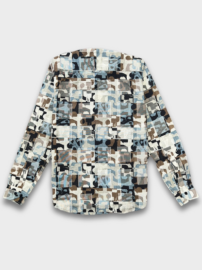 CUT WORK MULTICOLOR ABSTRACT SHIRT