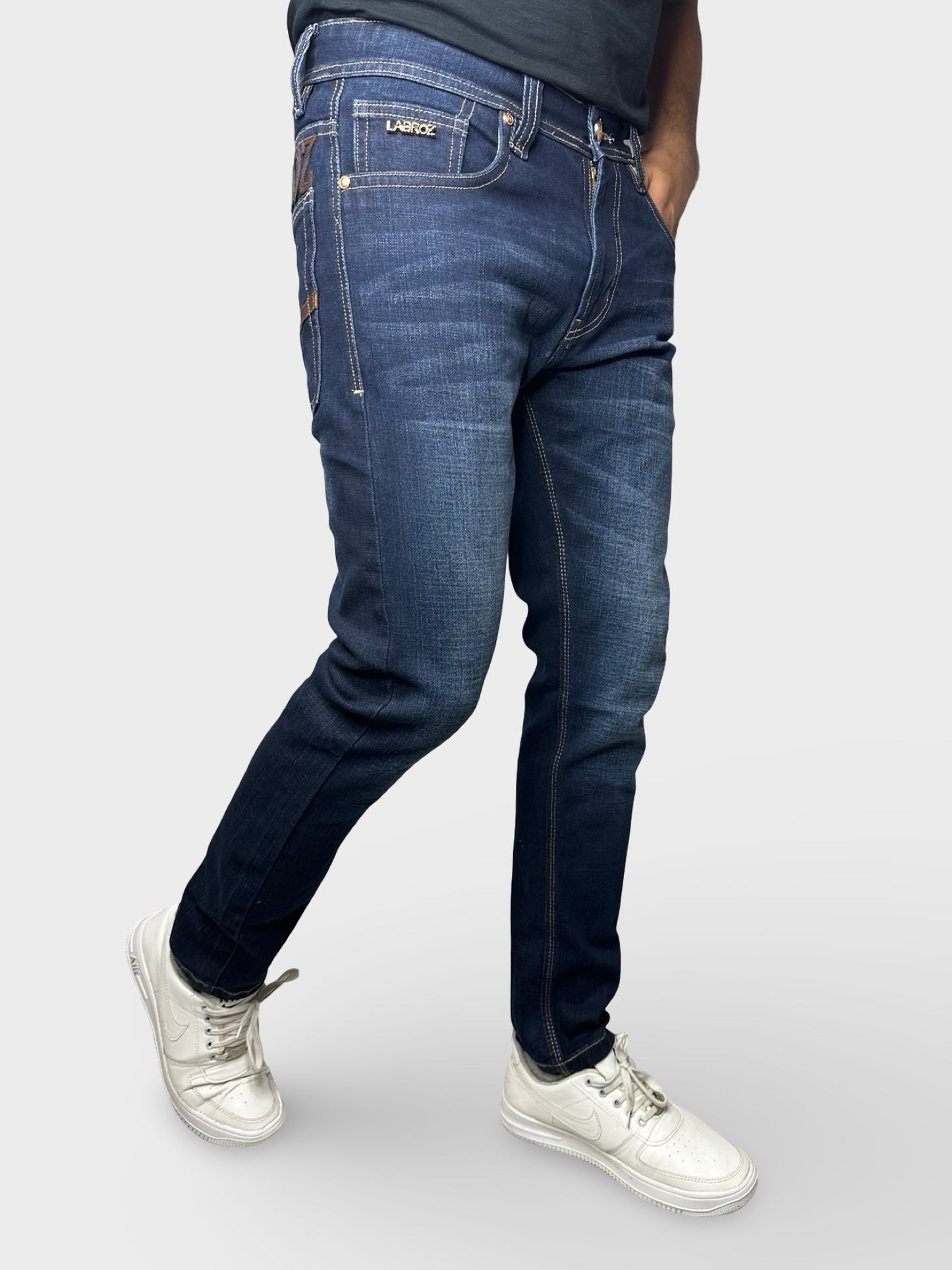 Men’s Navy Blue Ankle Fit Jeans