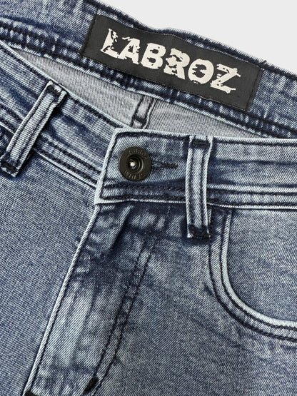 ICE BLUE COMFORT FIT DENIM CARGO PANTS