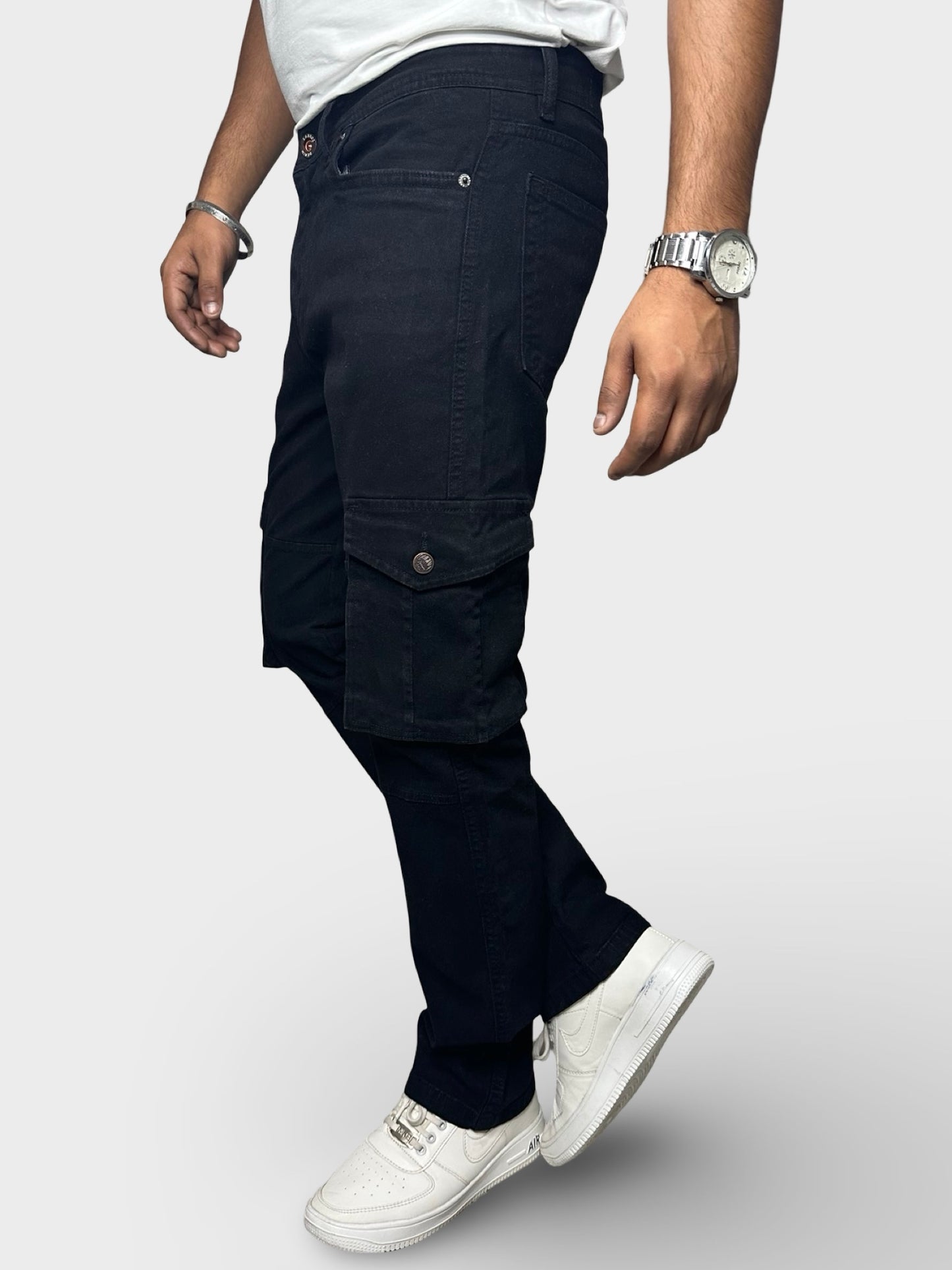 Men’s Black 6-Pocket Comfort Fit Cargo