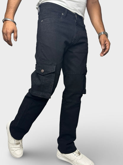 Men’s Black 6-Pocket Comfort Fit Cargo
